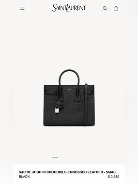 SAC DE JOUR IN CROCODILE-EMBOSSED LEATHER - SMALL BLACK